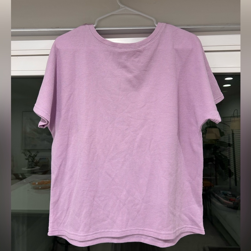 Merokeety Lavender Waffle Thermal Tee (Size L)